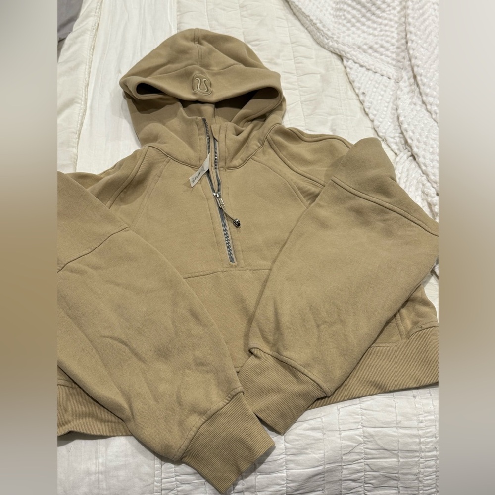 Lululemon Scuba Oversized Half-Zip Hoodie Tan xs/s